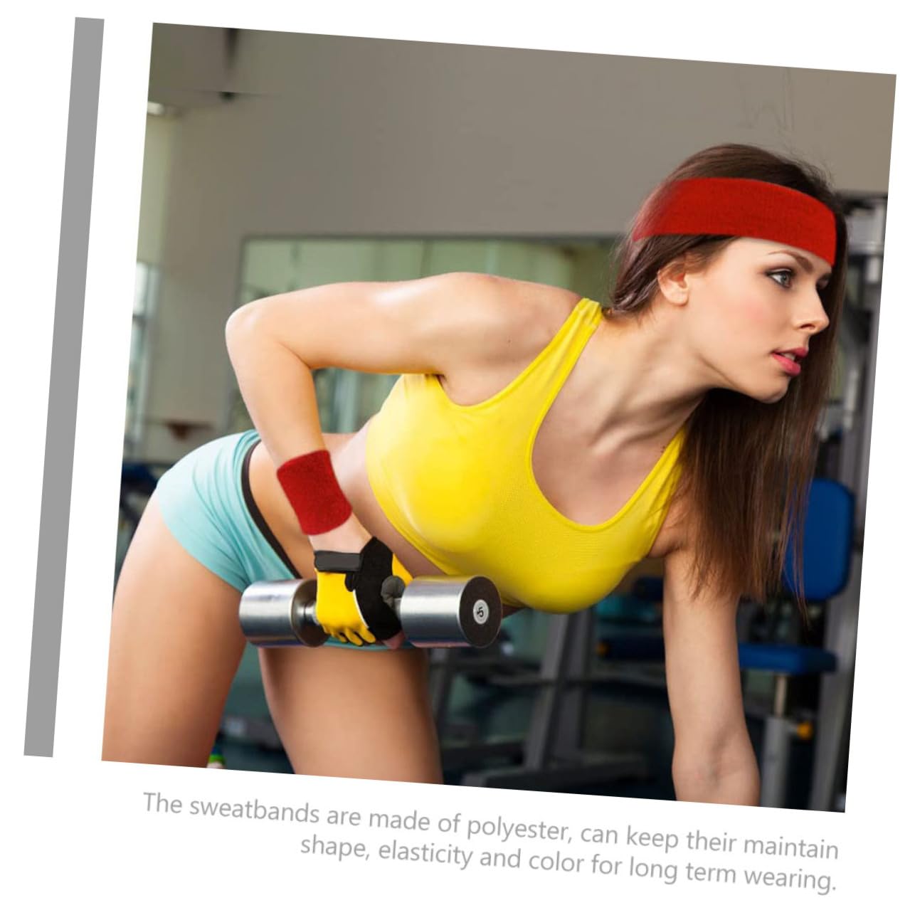 Toddmomy Sport Schweißband und Stirnband aus Polyester für Yoga und Radfahren Elastisch Formbeständig Passend für Damen und Herren Rot