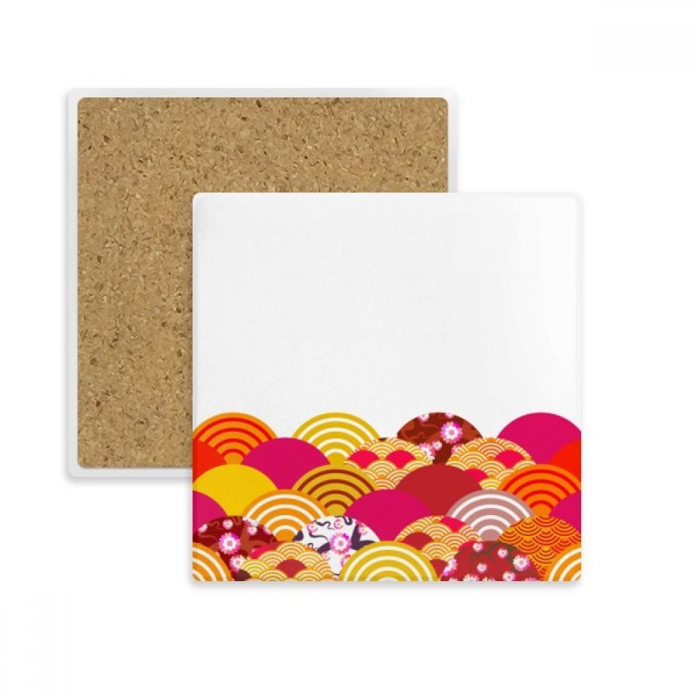 Coaster de pierre haut de gamme avec lignes Sakura et finitions géométriques précises