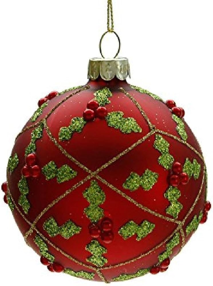 Holly christmas baubles Clearance