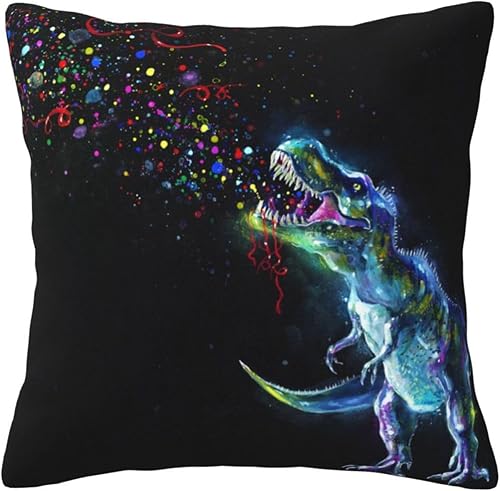 Aimeryup Throw Pillow Covers 16x16 Inch Black Dinosaur Decorative Pillow Covers Cushion Covers cojines decorativos para sala Pillow Cases Cute Throw