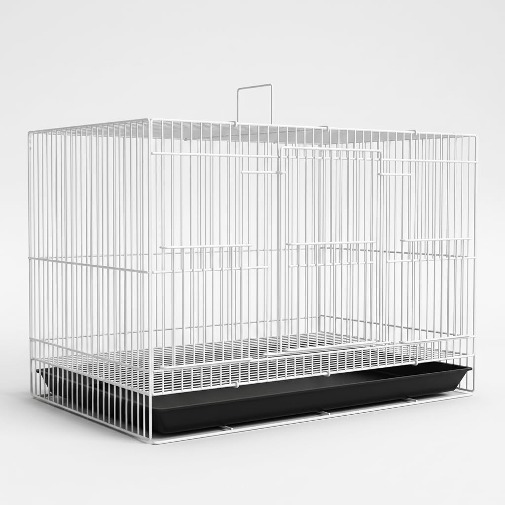 Kleintiergehege faltbar, Nagerkäfig Metall 35x25x25cm, Hamsterkäfig Laufstall für Meerschweinchen, Blau, Kleiner Käfig mit Fußmatte und Zwei Futterboxen, Blau