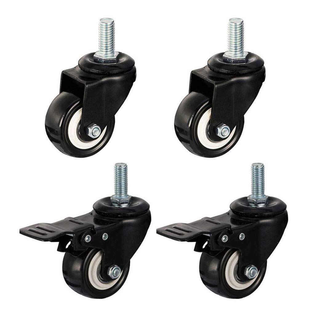 GBRJUYF Heavy Duty 2in Swivel Caster Wheels Set of 4-360° Rotation, 330LBS Load Capacity, Lockable Brake, Perfect for Workbench & Furniture M8/M10/M12