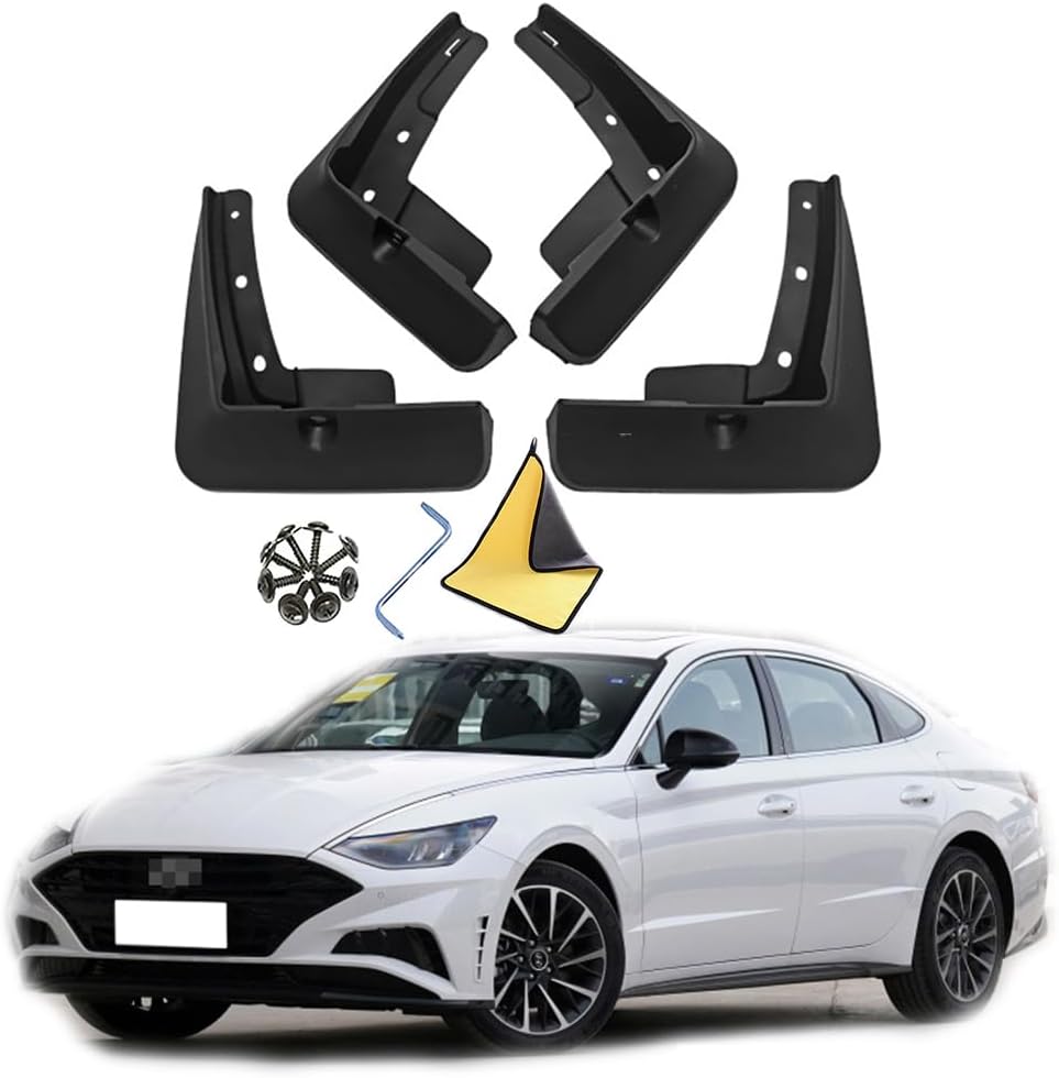 Car Mudguard Mud Flaps for Hyundai Sonata 2018-2023 Molded Custom Front and Rear Mudflaps Splash Guards Fender Flares Kit 4-PC Auto Accessories,Send 1 Car Wash Towel,2020~2023