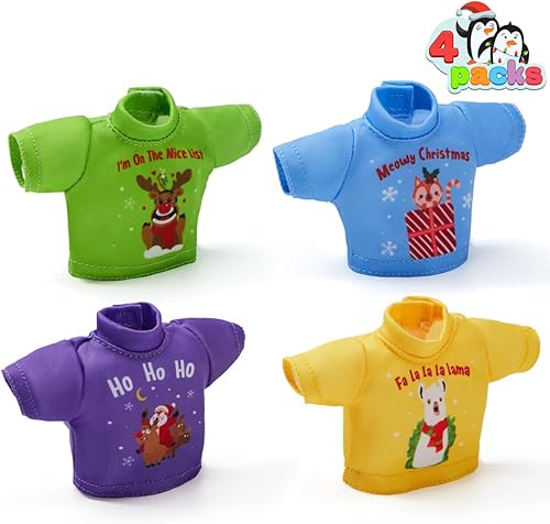 Miniatura 2 de JOYIN 4 paquetes de ropa de Navidad para muñeca, elegante conjunto de ropa de muñeca, decoraciones navideñas y especiales de vacaciones