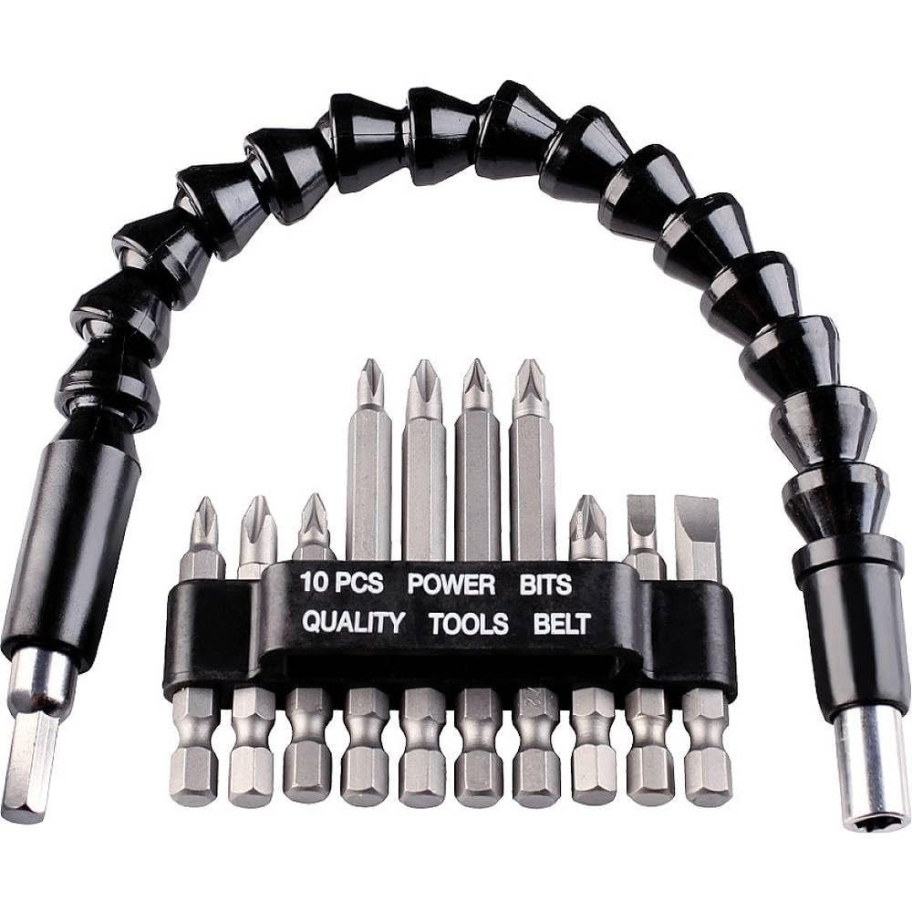 kwb Bit-Set mit biegsamer Welle – 11-teilig mit 1/4 Zoll Sechskant-Aufnahme E 6.3, 113990