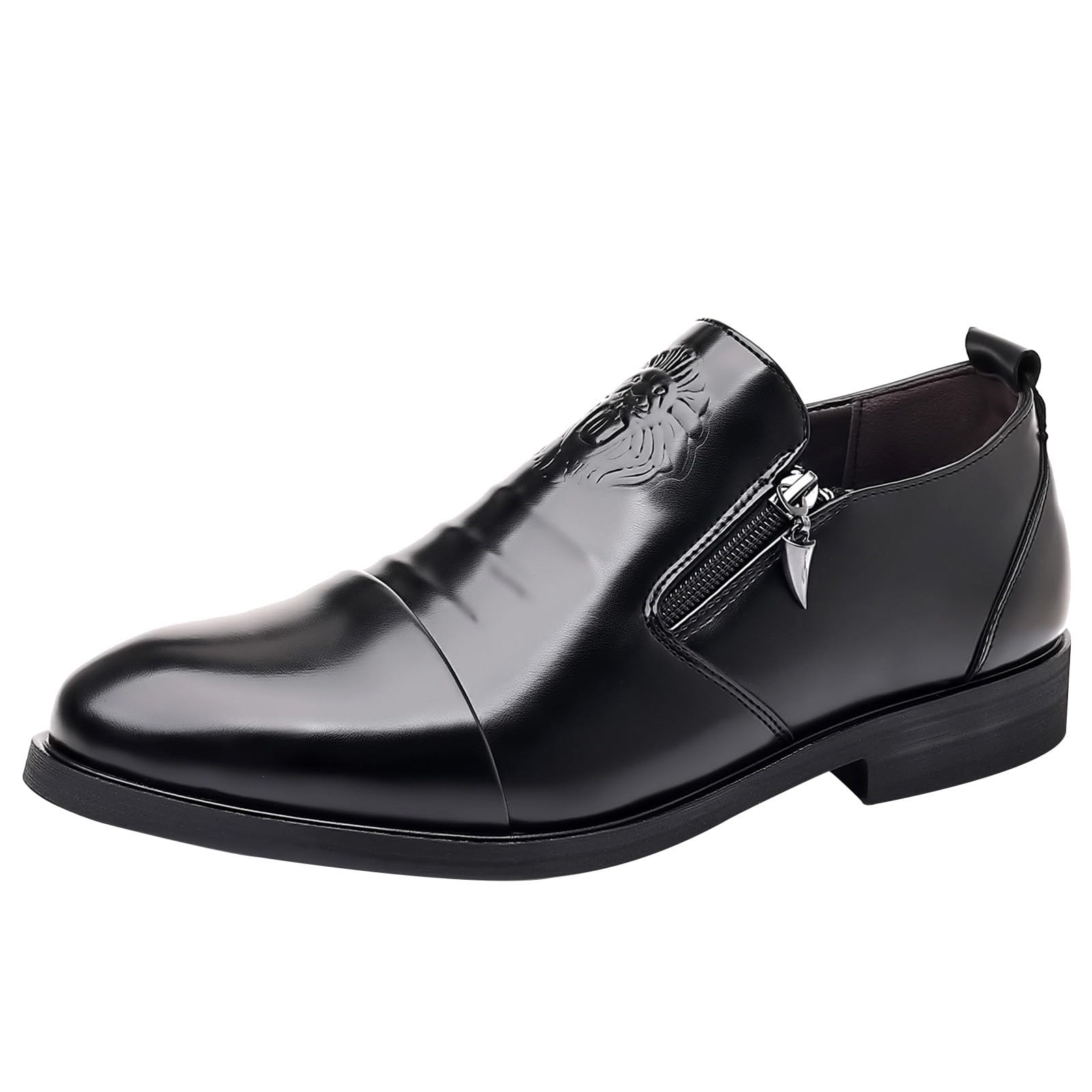 Scarpe Da Città Uomo Derby Scarpe Vestite Elegante Zipper Scarpa In Pelle Punta Vintage Classico Casual Urban Commerciale per Ufficio Formale
