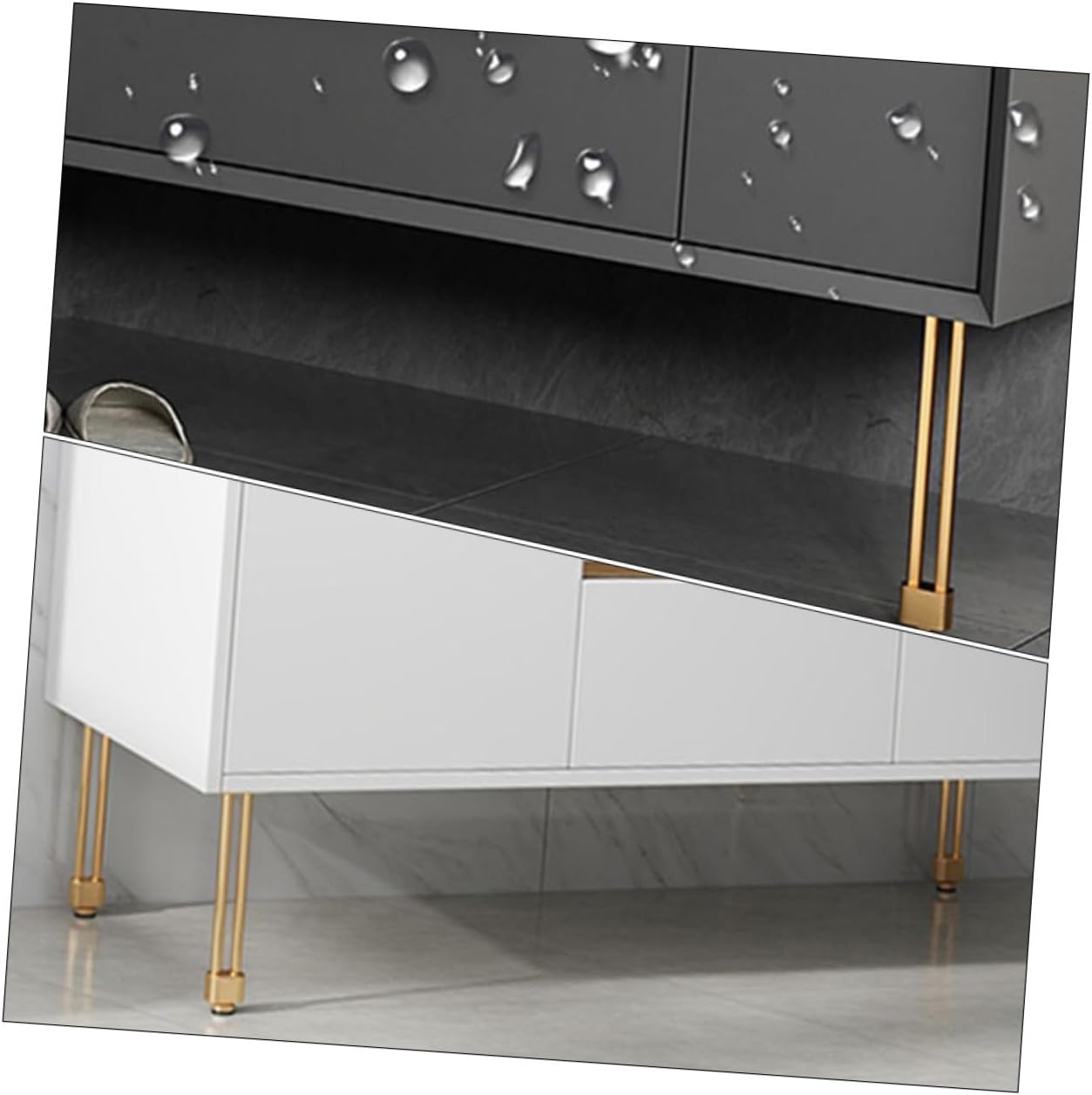 NOLITOY 4pcs Adjustable Aluminum Alloy Bathroom Cabinet Legs, 15cm Brushed Gold Furniture Support Feet for Tv Stands and Cabinets, Adjustable Furniture Legs for Home Use