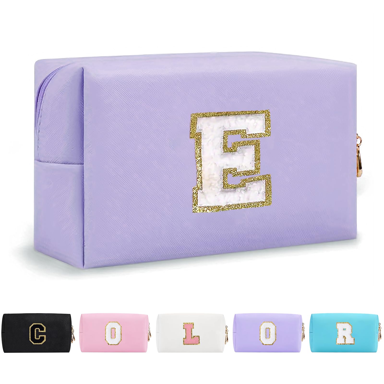 Bolsa de Maquillaje, Bolsa de Cosméticos Impermeable de Viaje, PU Cuero, Neceser de Baño, Bolsa De Aseo Y Almacenamiento para Mujer,Cosas Preppy para niñas Adolescentes (Letra A-Z) — view 77