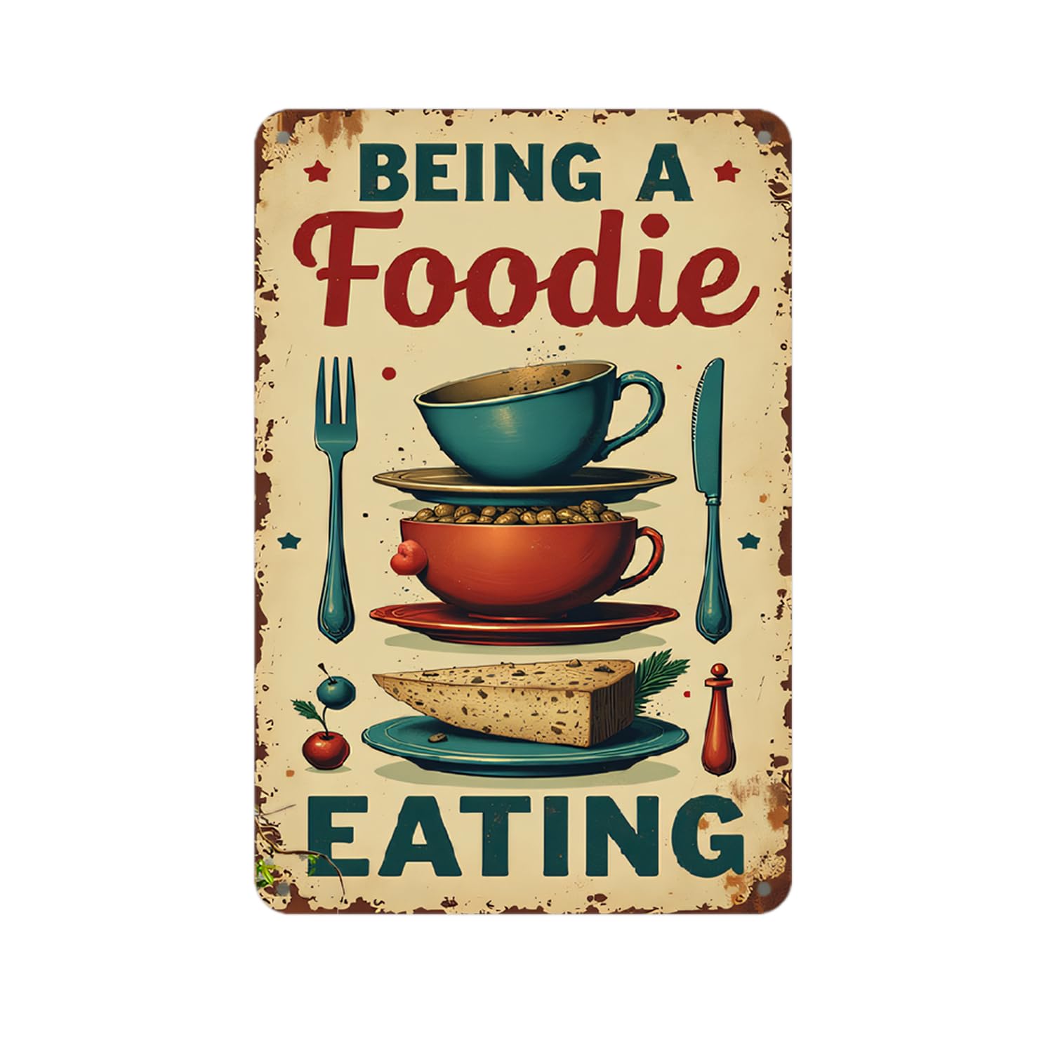 Kwqdozf As Pic Foodie Coffee & Dessert Vintage Kitchen Metal Sign Print Aesthetic Room Dec