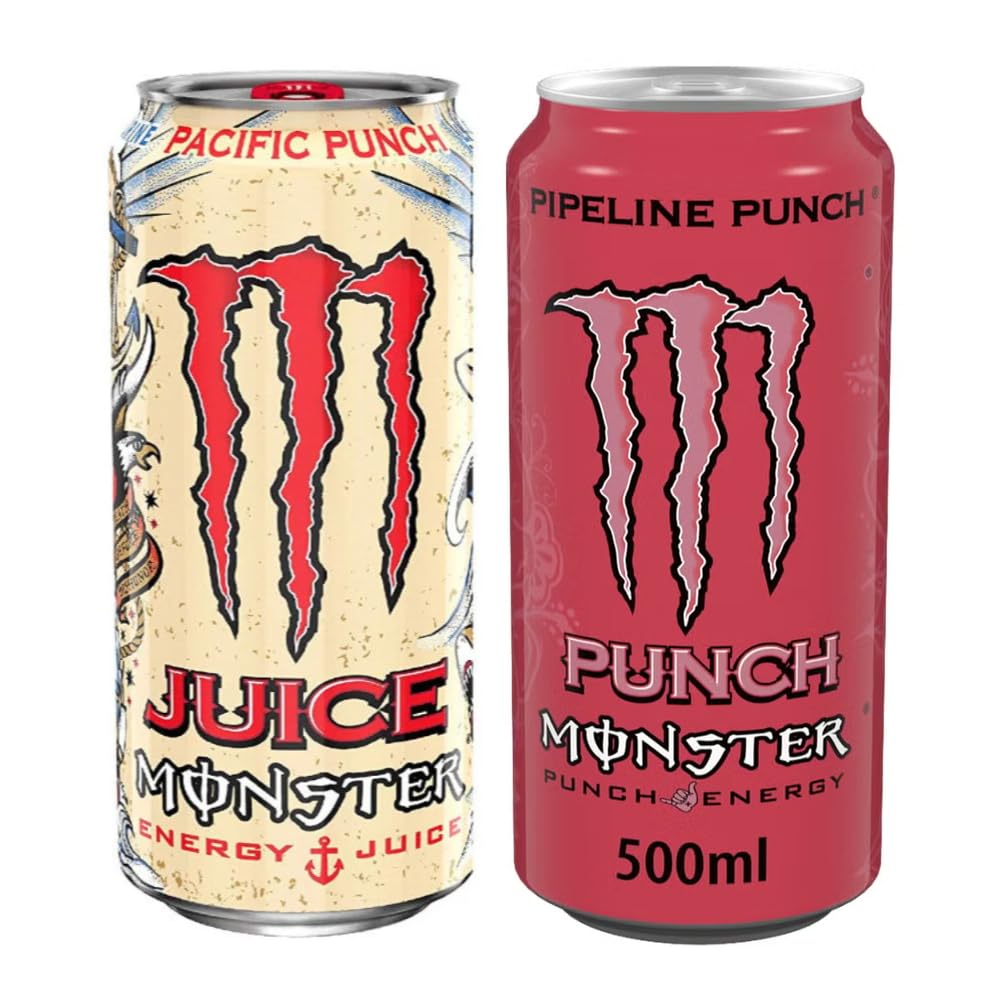 Monster Pacific Punch Energy Drink & Monster Energy Pipeline Punch