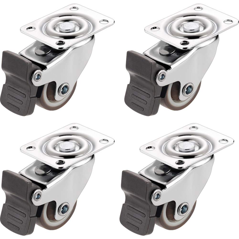 Roulettes pivotantes universelles de 25 mm pour meuble, chaise et table basse avec frein