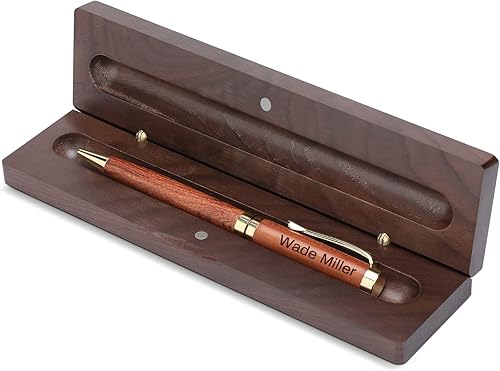 Miniatura 1 de Bolígrafo personalizado, bolígrafos de negocios ejecutivos de madera, bolígrafo personalizado con caja de lujo, bolígrafo de grabado gratis,