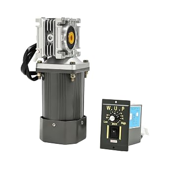 AC 110V 120W Worm Gear Reducer Motor, Gearbox Electric High Torque Industrial Worm Gear Motor, 30K Rotational Speed Gear Reduction Motor with Speed Governor, No-Load Speed 60RPM, 20NM