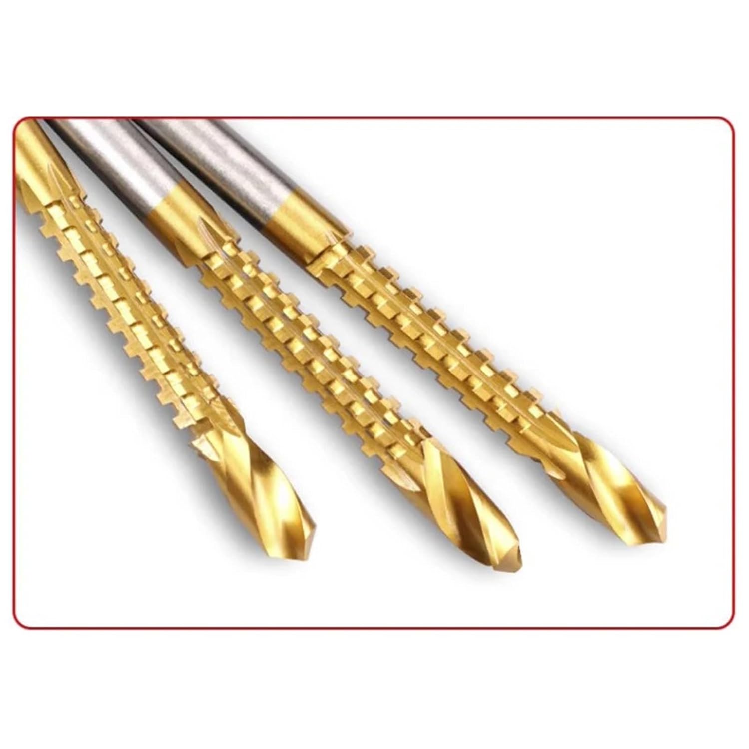 6Pcs Serrated Drill Bit Set HSS Metal Twist Drills Cutting Drilling Slotting Tools Woodworking Bits
