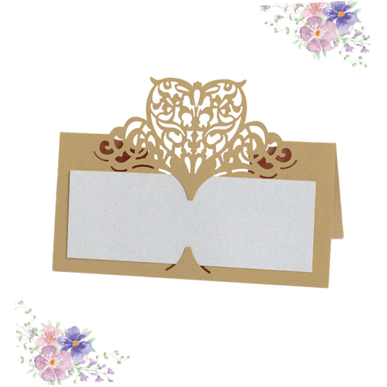 STOBAZA 3 Sets Stabiler Papier Tischkarten Für Hochzeit Party Bankett Beige Golden Finish 50 Stück * 3