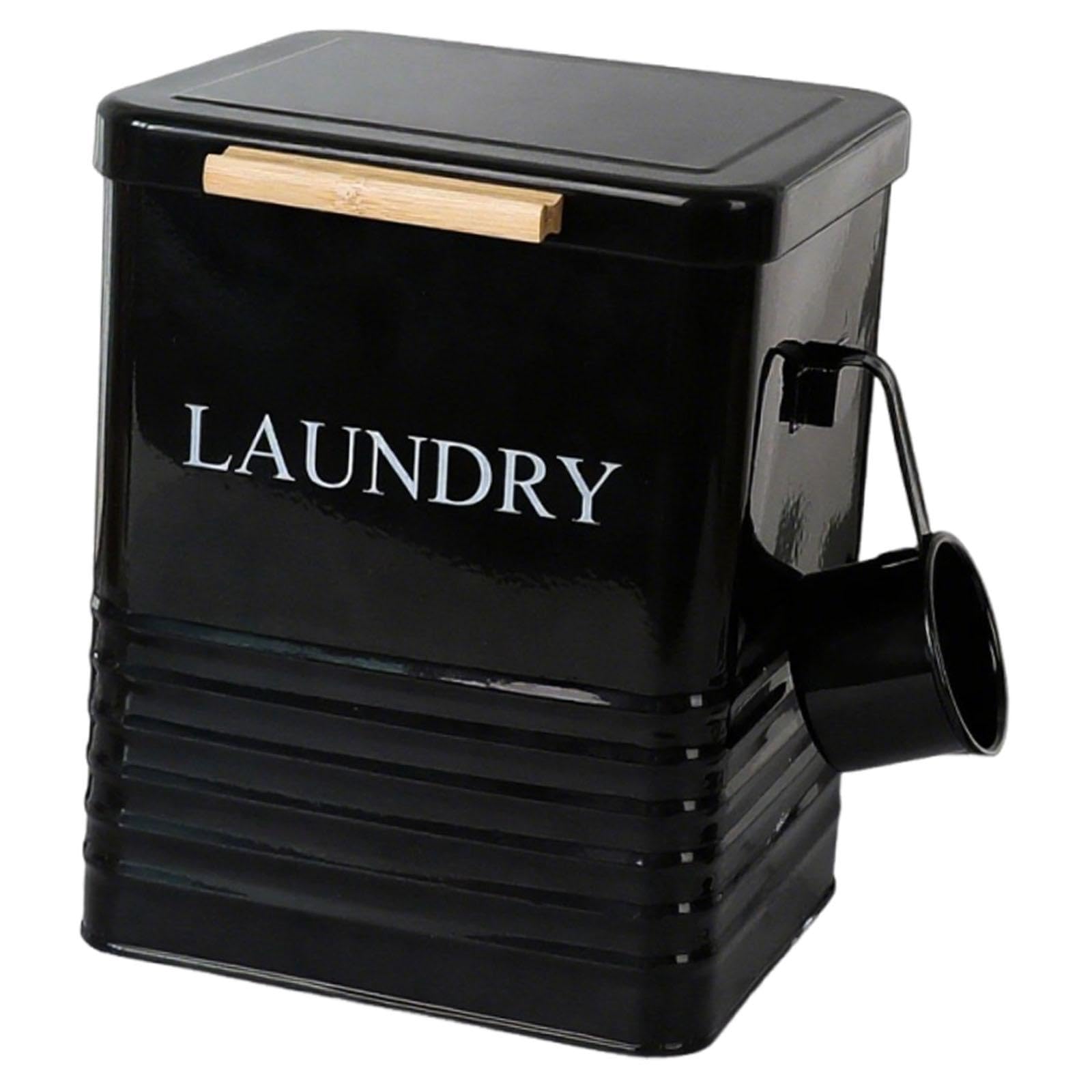 Contenedor de Arroz, Contenedor de Ropa, Caja de Almacenamiento de Hojalata, para Cocina Y, Negro, Individual