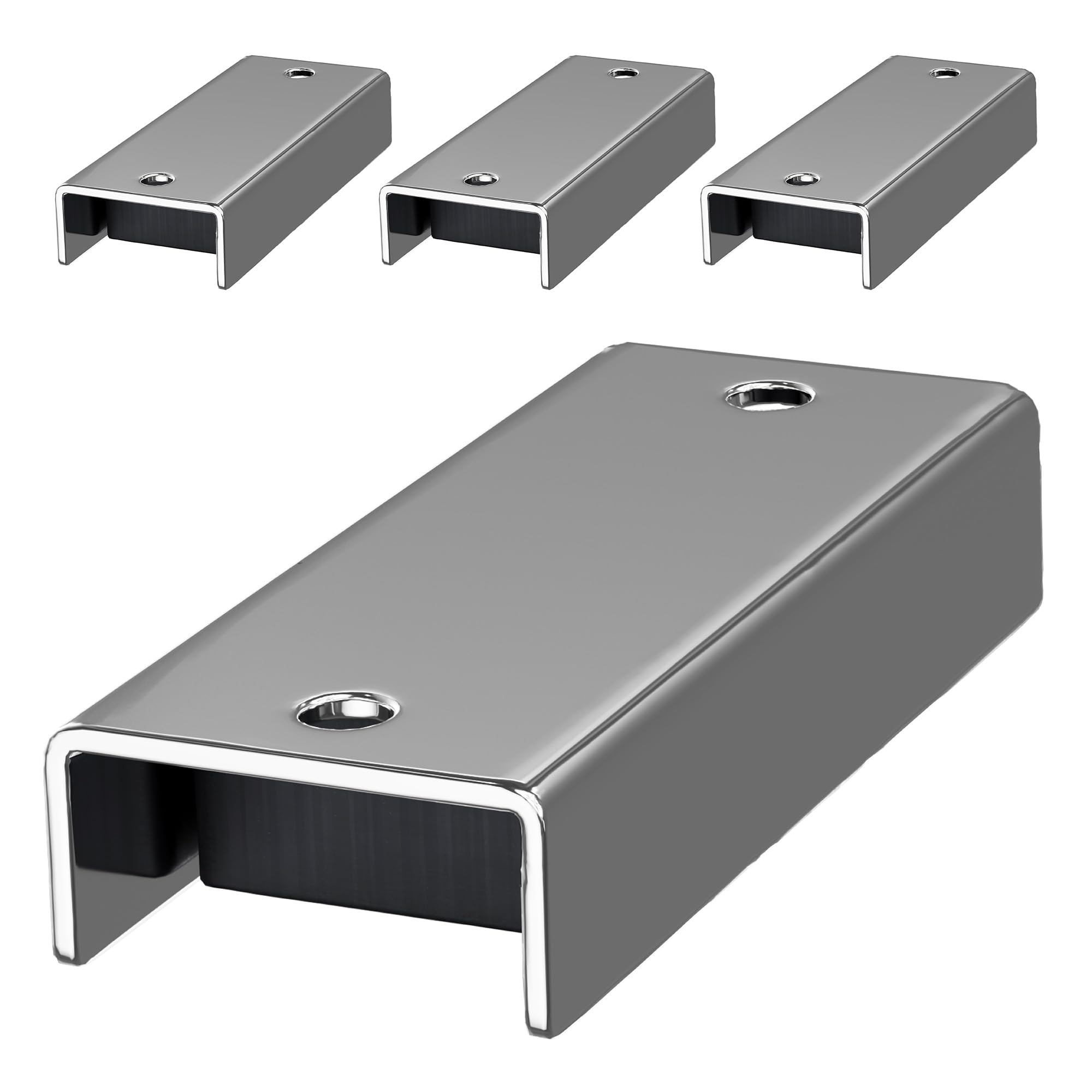 Master Magnetics Magnet Fastener - Rectangular with Mounting Holes, Zinc Plated, 2.70" Length, 1.08" Width, 0.50" Height, 25 lb Pull, Silver, Pack of 4, CBA275X4