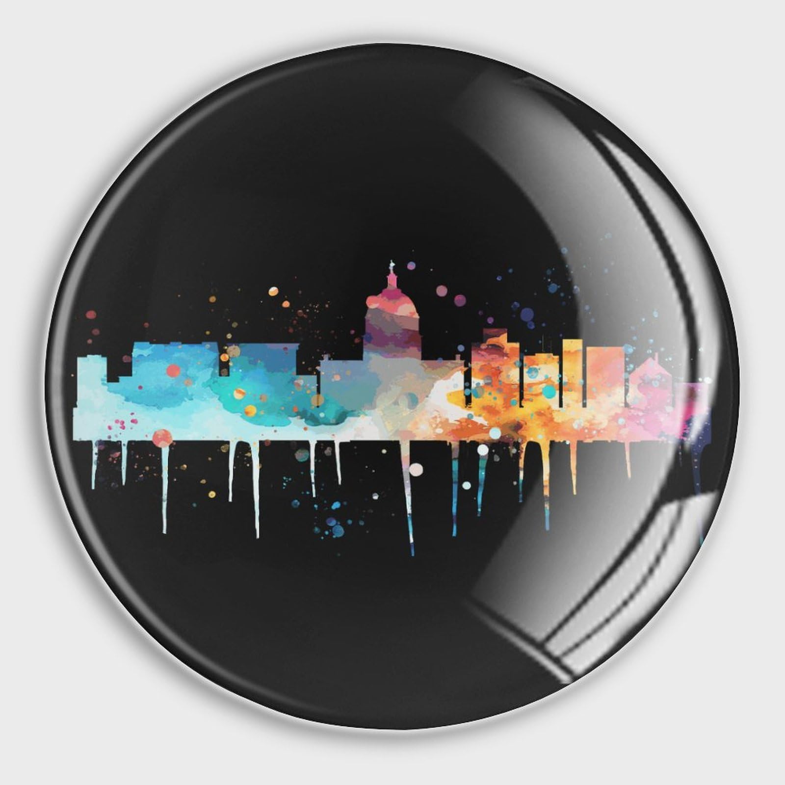 Aimants en verre paysage urbain lot de 4 pour cadeau de pendaison de crémaillère