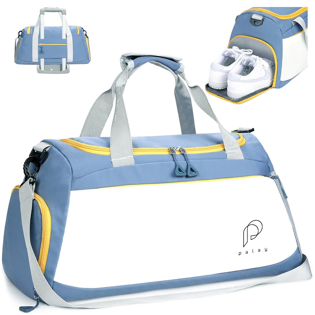 Gym Bag, Fitness Duffel Bag, Travel Bag Fitness Backpack, 35L Large Travel Bag, Gym Bag with Shoe Compartment Waterproof Oxford Cloth Gym Bag with Reinforced Handle & Shoulder Strap, Blue-image-41