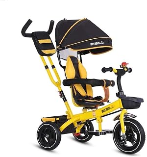 SXRDZ Children's bicycles children's bicycles children's tricycles bicycles baby strollers with push rods (Color : Yellow)