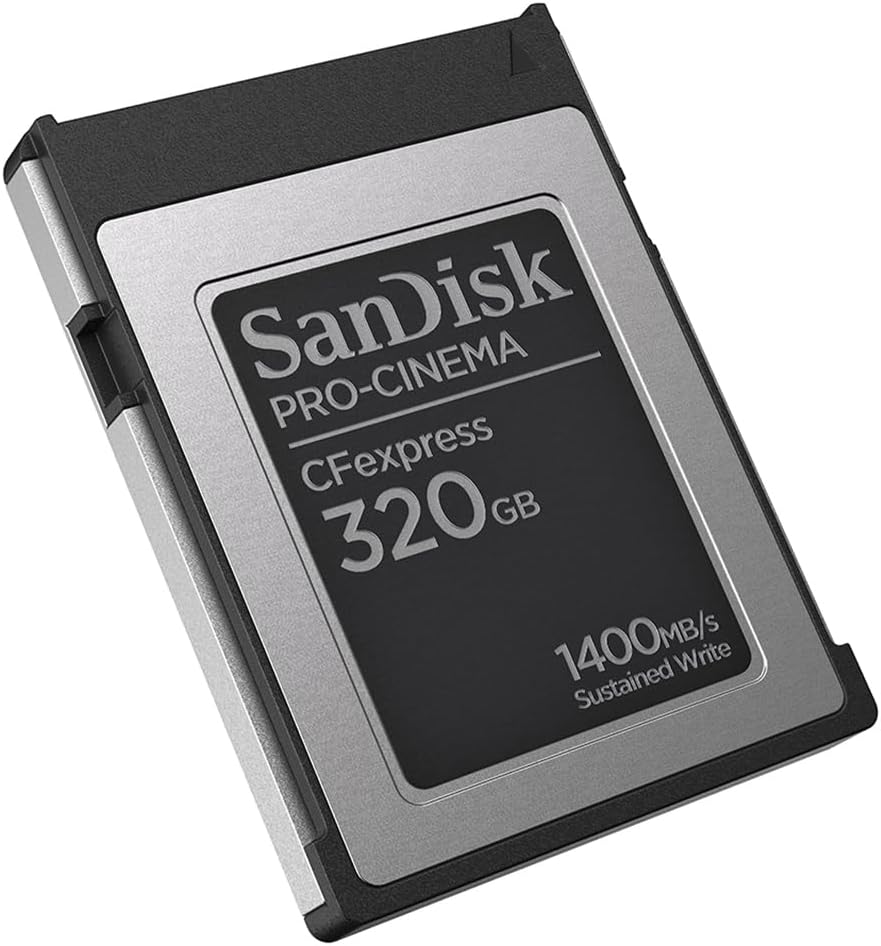 SanDisk PRO-Cinema 320GB CFexpress Type-B Memory Card, Bundle with USB-C CFexpress Type-B and SD Card Reader