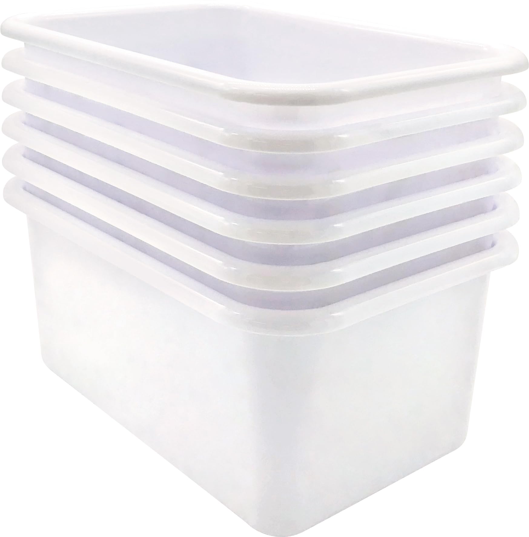 Bacs de rangement plastique blanc Teacher Created Resources anti-désordre bureau