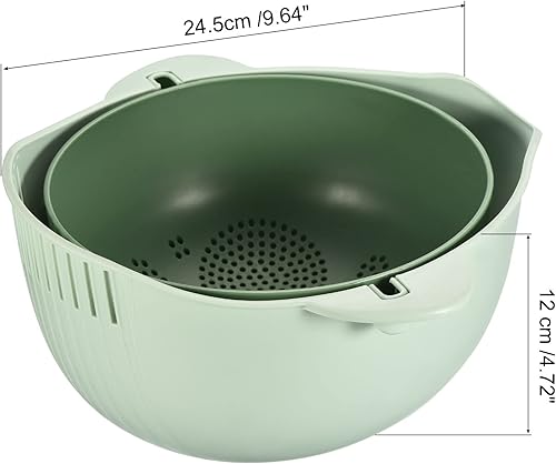 Miniatura 2 de CASA -J Juego de colador de cocina cuenco de lavado y colador de plástico cesta escurridor de pasta desmontable para limpieza de frutas y verduras