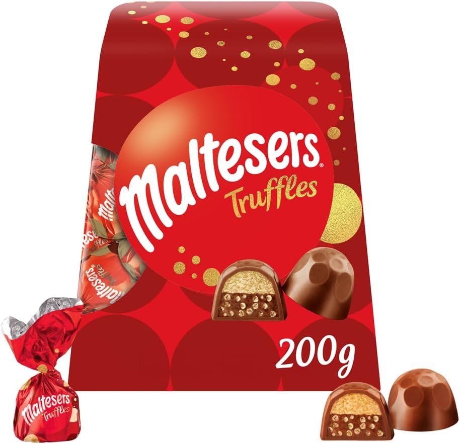 Maltesers Chocolate Truffles Gift Box, Milk Chocolate, Honeycomb & Truffle filling, 200g, Ideal Fathers day, Gifting for Snacking and Sharing