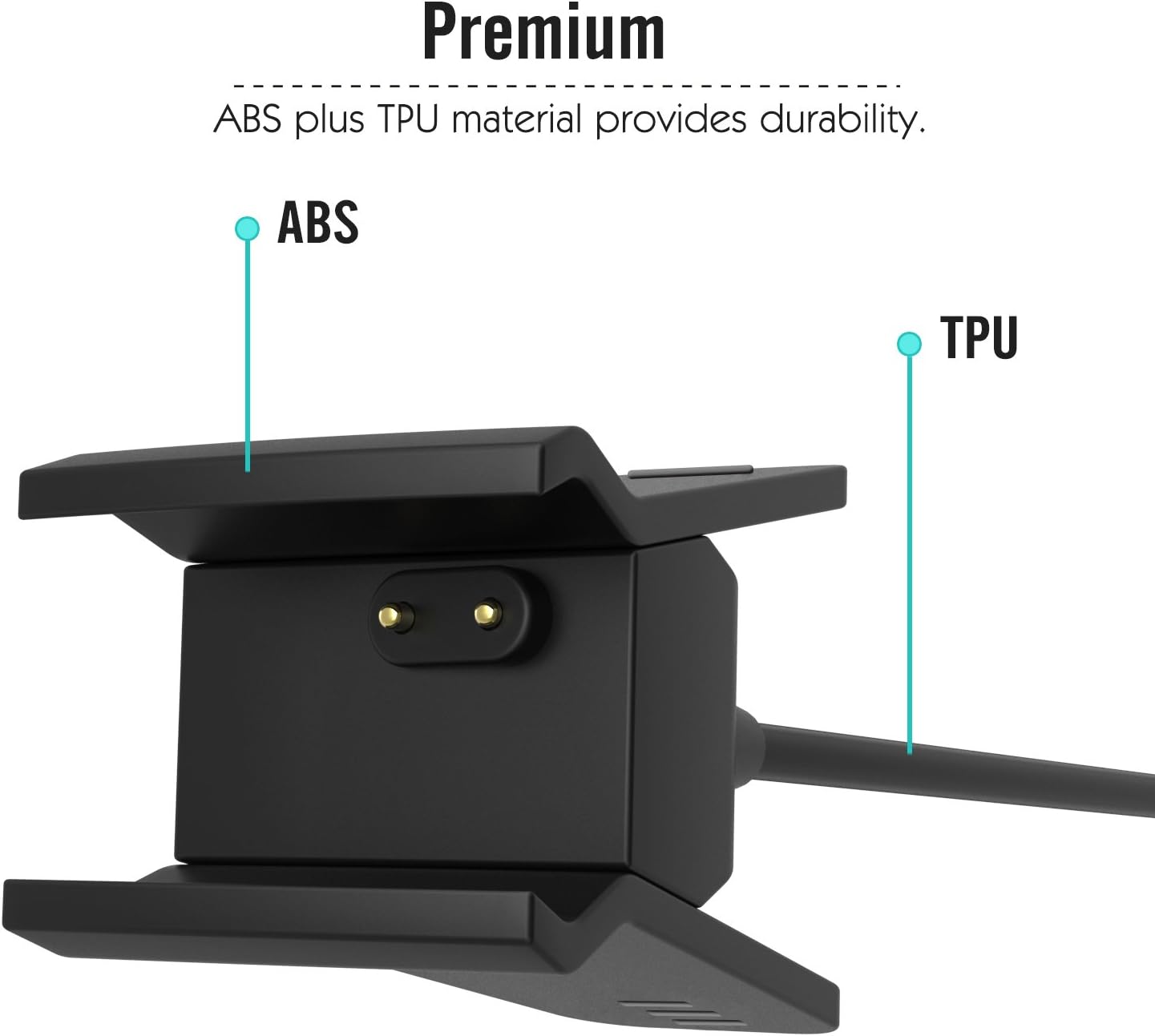 MoKo Charger with Reset Button Compatible with Fitbit Alta/Ace, Replacement USB Charging Cable Cradle Dock Cable Adapter with 10.8 Inch (275mm) Cable Length, Black