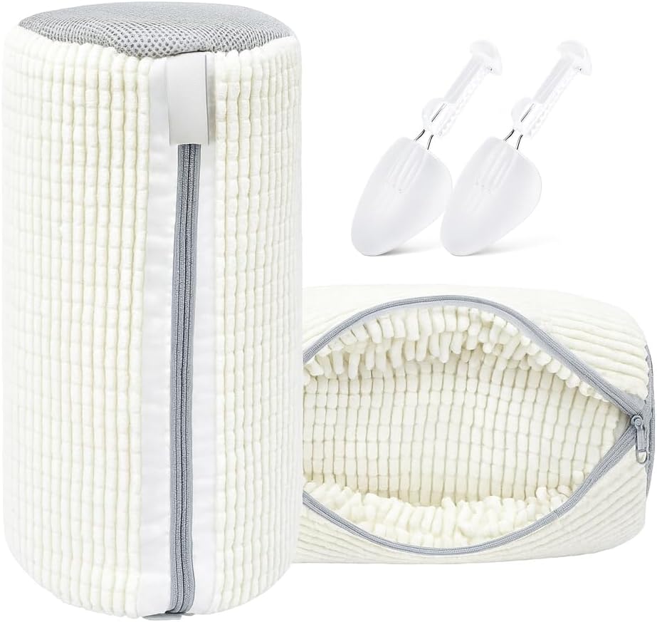 Shoe Washing Bags Set (2 Pack) with Adjustable Shoe Trees – Reusable Laundry Bags for Sneakers, Shoes & Delicates, Machine Wash Protection