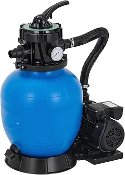 13" Sand Filter Pump for Above Ground Pool, 0.75HP 3435GPH, Swimming Pool Sand Filter Pump with 7-Way Valve & Strainer Basket, High-Efficiency Filtration for Pools