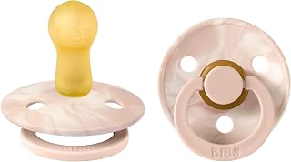 BIBS Tie-Dye Baby Pacifier | BPA-Free Natural Rubber Baby Pacifier | Made in Denmark | Blush/Ivory 2-Pack (6-18 Months)