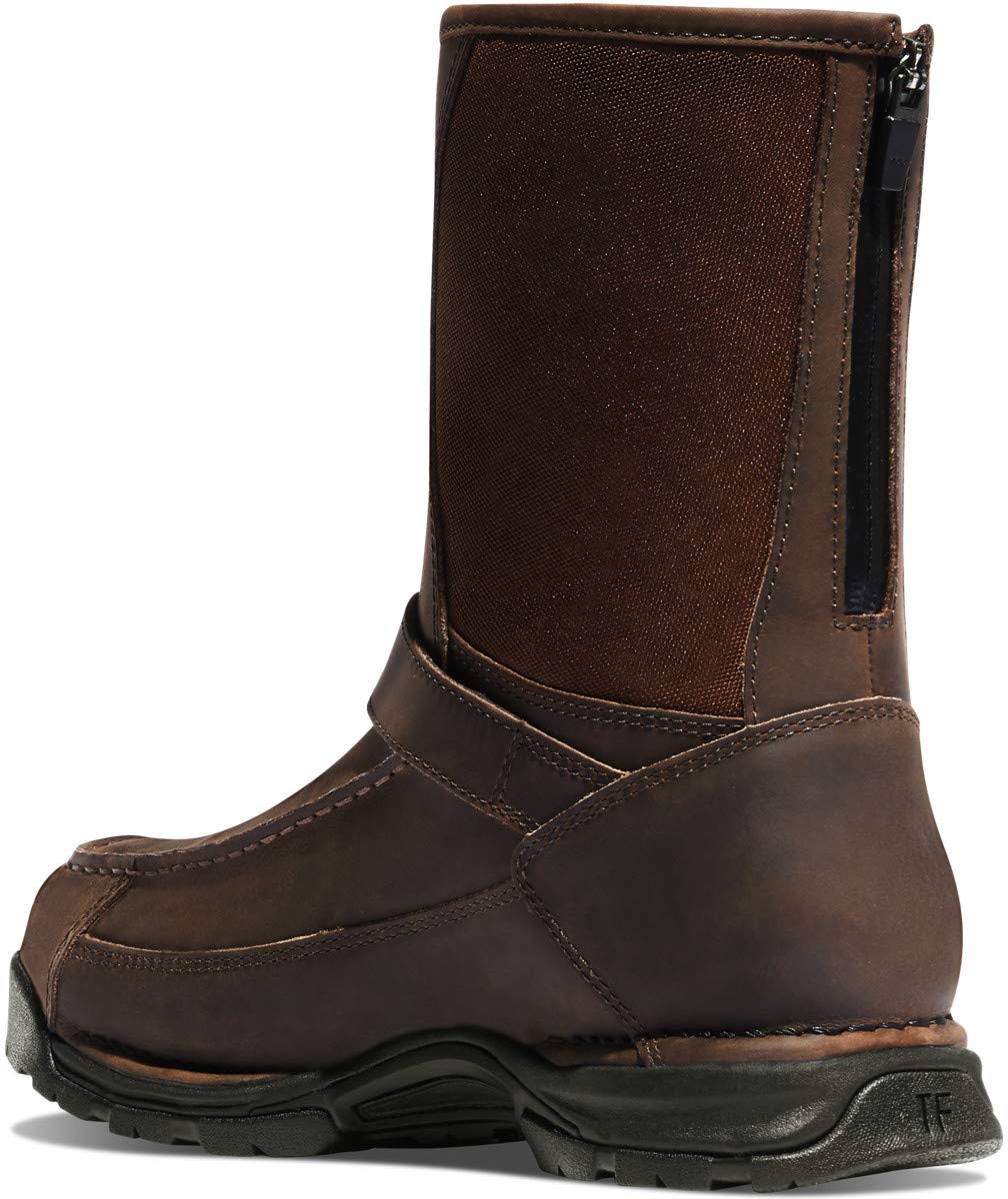 Danner Sharptail 10” Rear-Zip Hunting & Upland Hiking Boots for Men - Waterproof Full-Grain Leather & 900D Nylon with Gore-Tex & Traction Outsole, Dark Brown - 11 EE