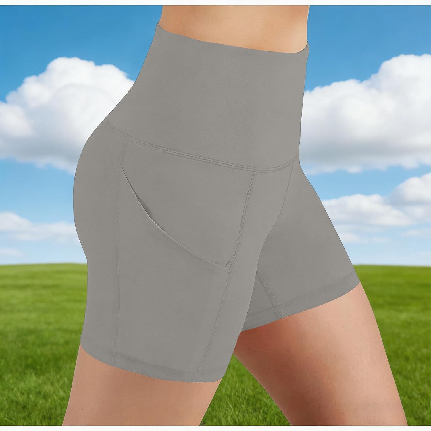 Biker Shorts Women Tummy Control 3" Workout Shorts with Pockets High Waisted Spandex Short for Gym Yoga Athletic