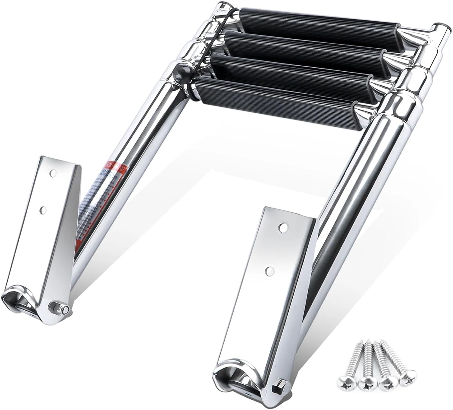 Stainless Steel Marine Ladder with Folding and Telescoping Features, Boat Accessories, 4 Step