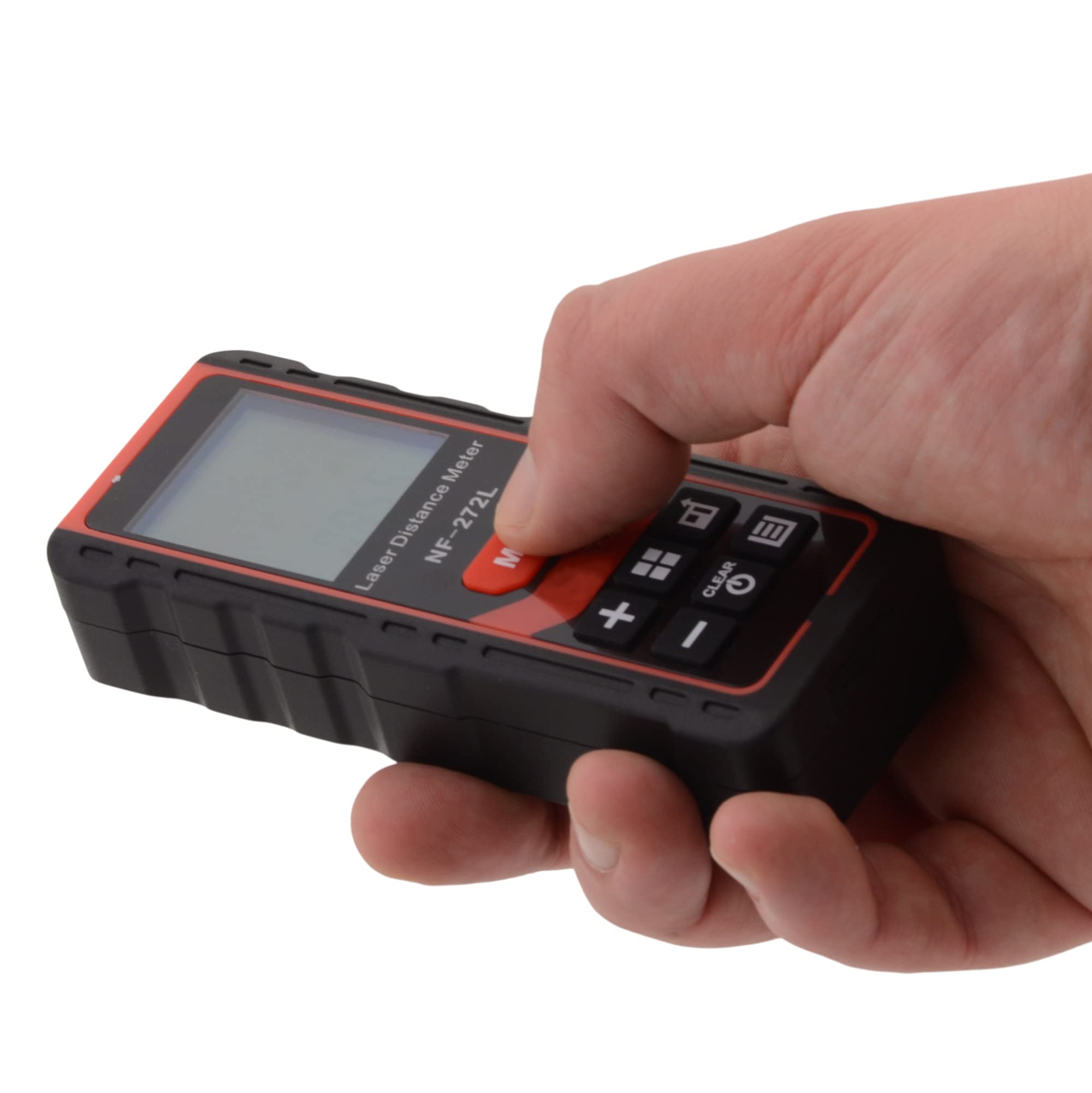 Medidor de distancia láser IP54, distancia de 100 metros con retroiluminación LCD, con muchas funciones para mediciones precisas de nivel, grados y verticales con salida de voz