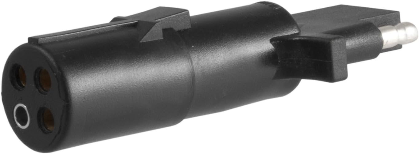 CURT 58414 4-Way Round Vehicle to 4-Way Flat Trailer Wiring Adapter