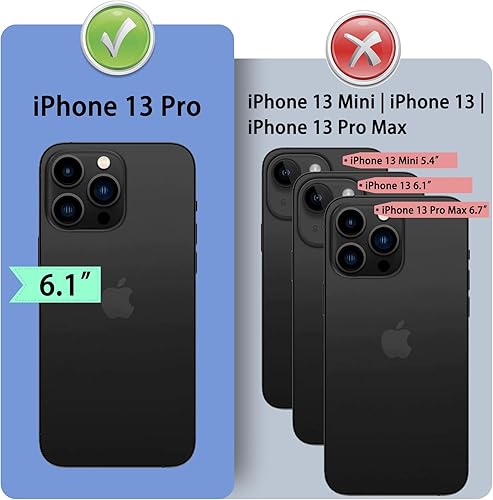 Miniatura 3 de Funda tipo cartera de piel auténtica para iPhone 13 Pro de 6.1 pulgadas. Bloqueo RFID. 4 tarjeteros de crédito. Cuero auténtico. Funda protectora