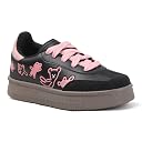 LENSBURY Women Sneaker | Cushioned Insole for Comfort | Stylish Lace-Up Design | Lightweigh & Perfect for Casual Outfit for Girls LBCNV7032BL-36 Black gallery image