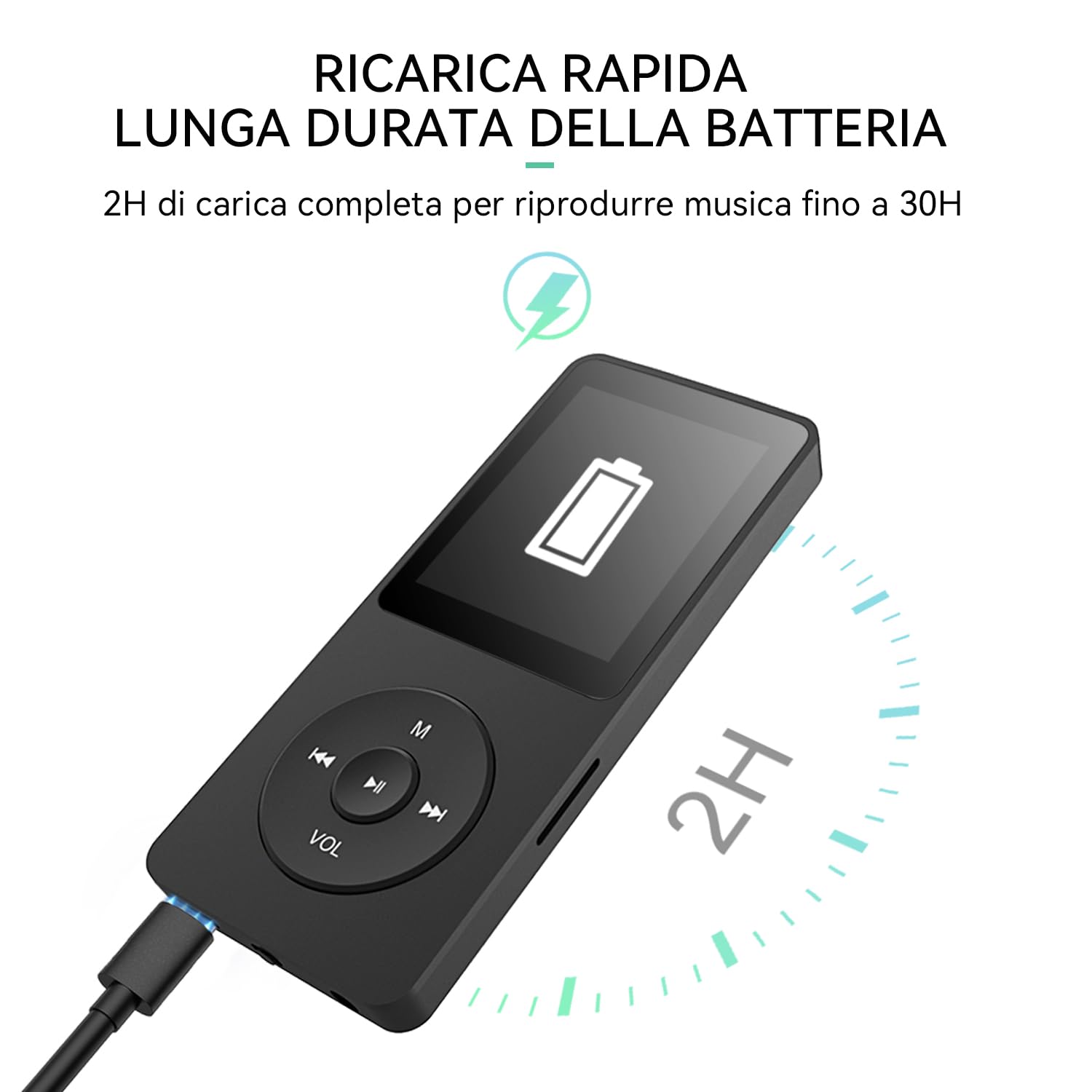 AGPTEK Lettore MP3 32GB, Bluetooth 5.3, Lettore Musicale HiFi senza Perdite con Autonomia Ultra-Lunga di 70 Ore, Portatile con Altoparlante Integrato, Radio FM e Registratore