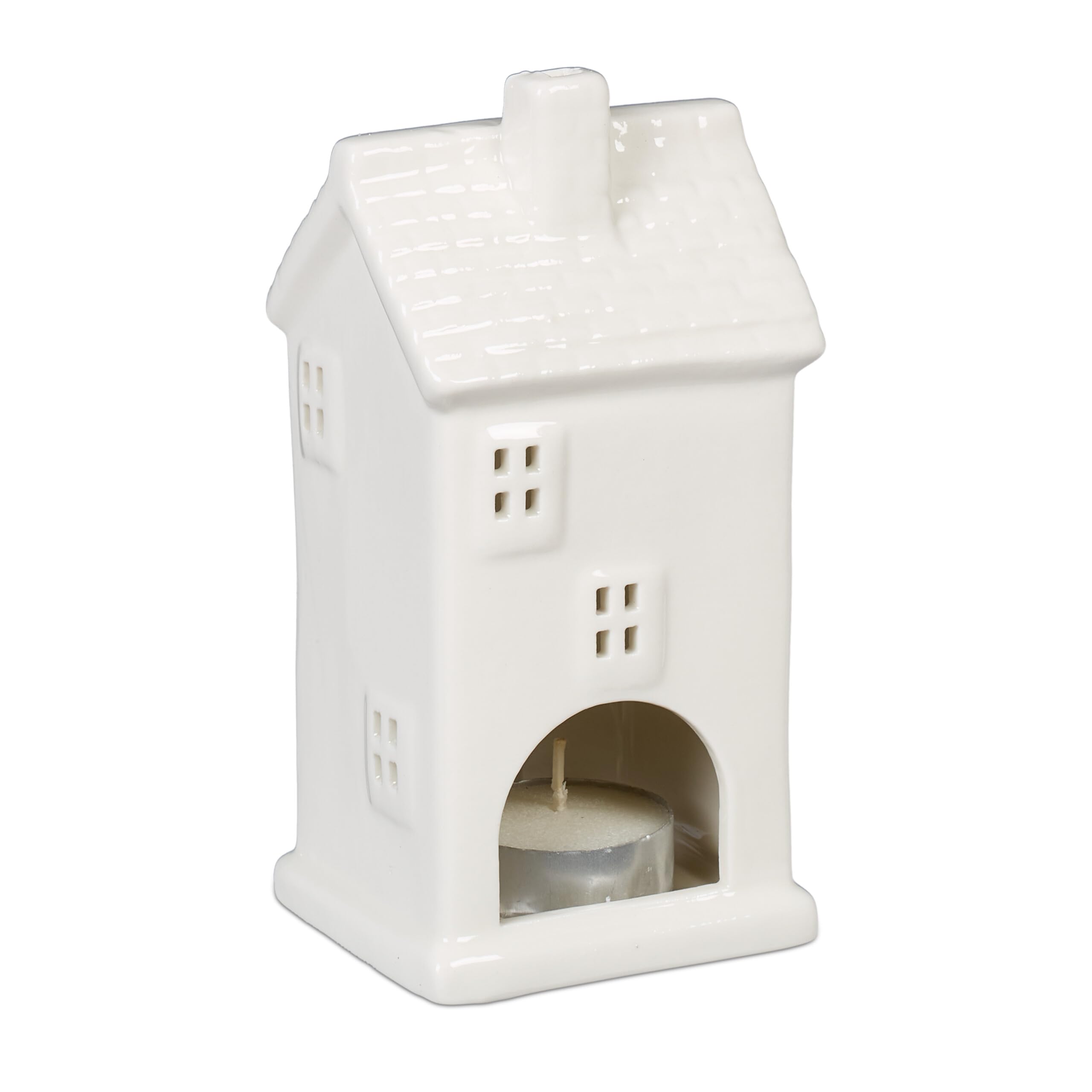 Maison Porcelaine Blanche Relaxdays Photophore En Forme De Maison