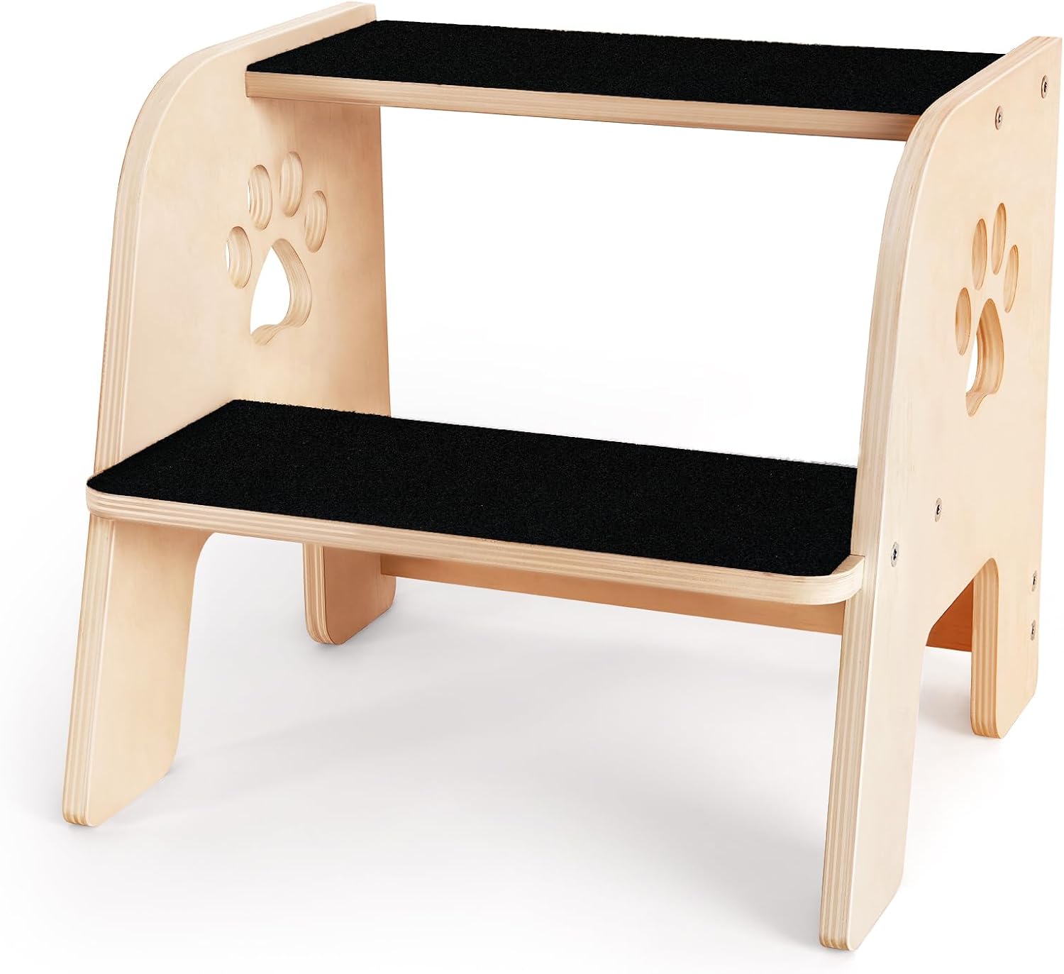 Dog Stairs, Wooden 2-Step Dog Ramp for Small Medium Older Cat, Puppy Essentials Pet Step Ladder for High Bed Couch Car