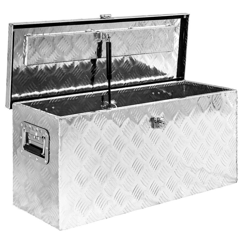 Trucky Truck Box Caisse de Transport Remorque Boîte à Outils Chequer Plaque en Alu D080