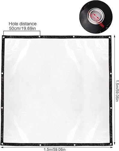 Miniatura 7 de Lrnn Lona transparente impermeable de 5 x 5 pies, lona de plástico resistente con ojales, lona a prueba de polvo a prueba de lluvia para muebles de