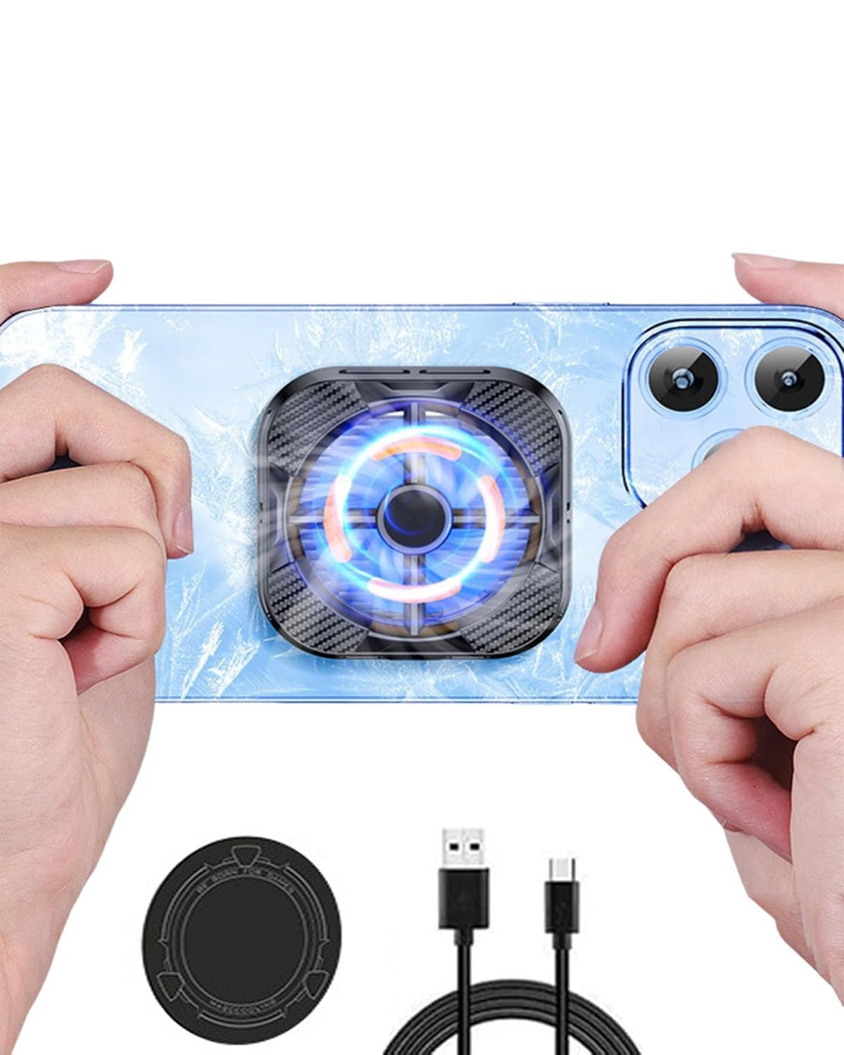 Magnetic Phone Cooler, Semiconductor Technology Mobile Cooler, Gaming Cooler with Removable Back Clip and Magnetic Sticker, Phone Cooler Gaming Fan for iPhone, iPad and Android, Mobile Radiator (B0DF2LPQ61) Amazon Price History, Amazon Price Tracker