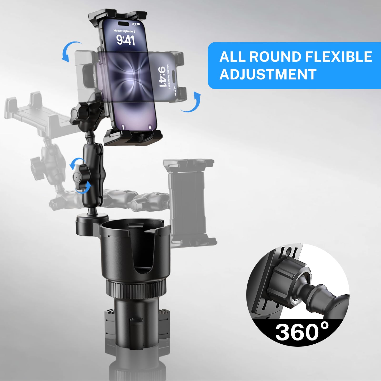 OHLPRO Supporto magnetico per tablet da auto, supporto per telefono per cruscotto auto, forte magnete, con 2 piastre metalliche, supporto per iPad per tutti gli iPhone, Galaxy Tab