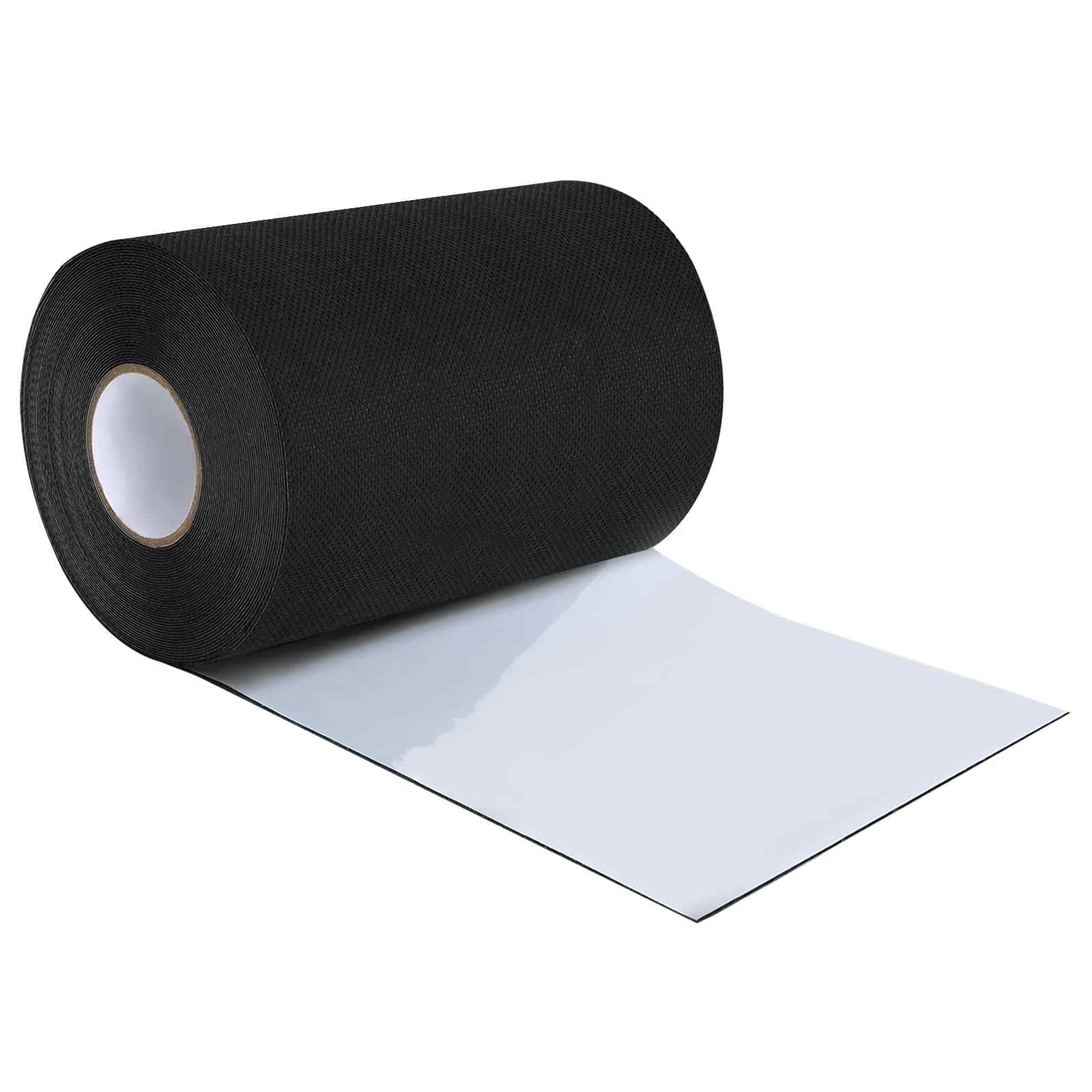 Mangloder Nastro autoadesivo per prato artificiale, nero, 15 cm x 10 m, in tessuto non tessuto, nastro biadesivo per balcone, giardino e terrazza, nastro di montaggio ritagliabile per superfici lisce