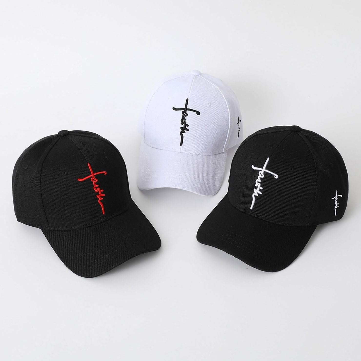 Embroidered Cross Baseball Cap, Christian Adjustable Snapback Hat for Men & Women, Structured Dad Hat with Jesus Faith Design - Image 6