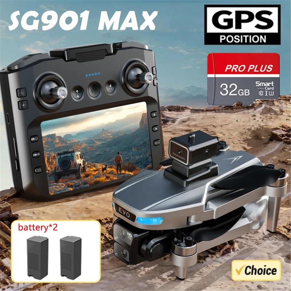Dual battery,sg109 pro max dron profesjonalny gps hd kamera drony 5g wifi fpv wideo 4k uav 4.5 calowy duży ekran zdalne sterowanie rc dron