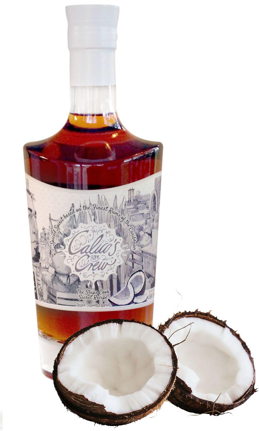 Calico's Crew | 1x 0,7 l Premium Rum aus Panama – 39% vol. und 12 Jahre alte Reifung – Kombination aus feiner Note von Kokosnuss, Karamell und Vanille – edle Flasche als Geschenk | Cook‘s Recipe Cocos